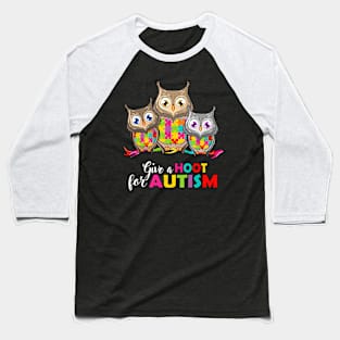 Autism Puzzle Owls Baseball T-Shirt